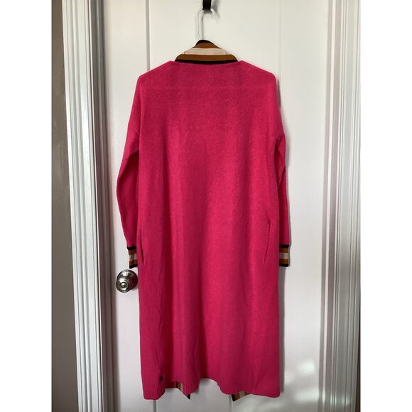 Scotch & Soda Stripe 100% Lambswool Duster Longline Cardigan Sweater Pink SZ XS - Picture 6 of 11
